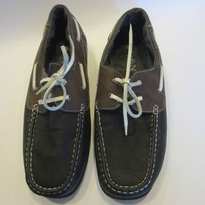 D & N Brown Leather Loafers Size 8.5 W